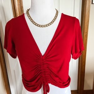 Red Short Sleeve Going Out Top